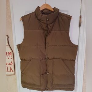 Brand New Lands End Men's Tan Puffer Vest